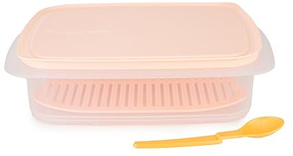 Tupperware Cool n' Fresh Behälter lachs 1,5 L Kühlschrank Wurstbox Frischhaltebox (inkl. Hängelöffel)