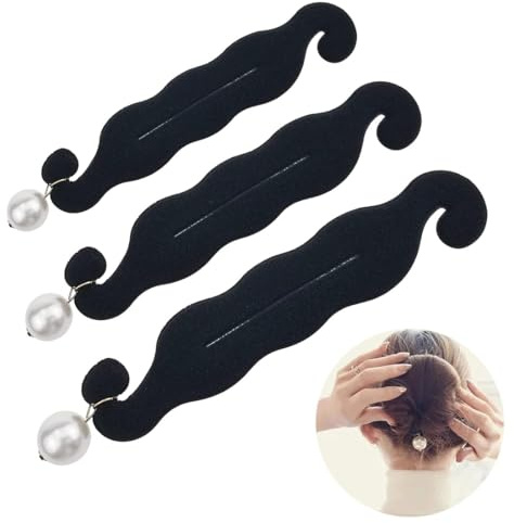 3 Stück Haar Flechtwerkzeug, Haarstyling-Zubehör, Schwamm Clip Haarstyling Donut Haar Twist Kranz, Haar Zubehör Styling Set,Haarknoten Braid Maker, Mädchen Frauen Hair Loop Tool Kit