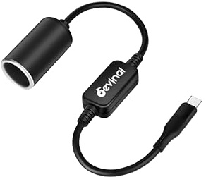 Devinal 1FT USB-C to 12V/18W Car Charger Adapter, Dual Port Cigarette Lighter Socket Converter for Dash Cams, Radar Detectors, GPS, LED Strips with Fast Charging & Fuse Protection