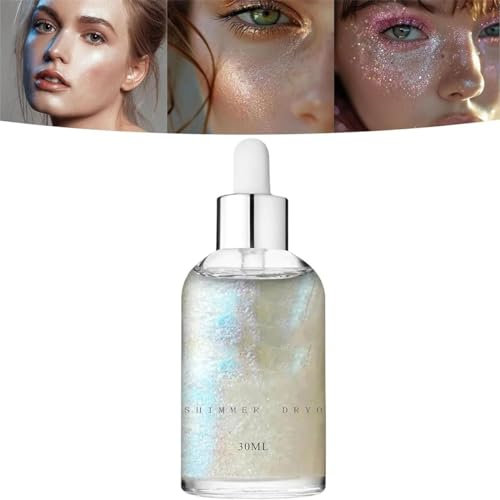 Body Shimmer, Body Glitter Oil, Shimmer Dry Oil, Glowing Body Shimmer Dry Oil, Glitter Body Oil, Body Shimmer Lotion, Body Shimmer Powder Glow on The Skin, 30ml (Ethereal)