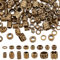 NBEADS 150 Pcs 15 Styles Alloy Spacer Beads, Antique Bronze Hair Beads Alloy Dreadlock Beads 4-10mm Large Hole Loose Beads for Hair Braids Hair Decoration