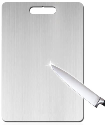 Titan Schneidebrett aus Titanium und Edelstahl für Küche - Stainless Steel Cutting Board