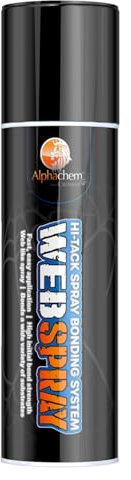 CROMAR AlphaChem WebTack Aerosol Spray | Heavy Duty Adhesive Mount Spray | Adhesive Glue | Multipurpose Contact Spray Adhesive | Clear - 500ml