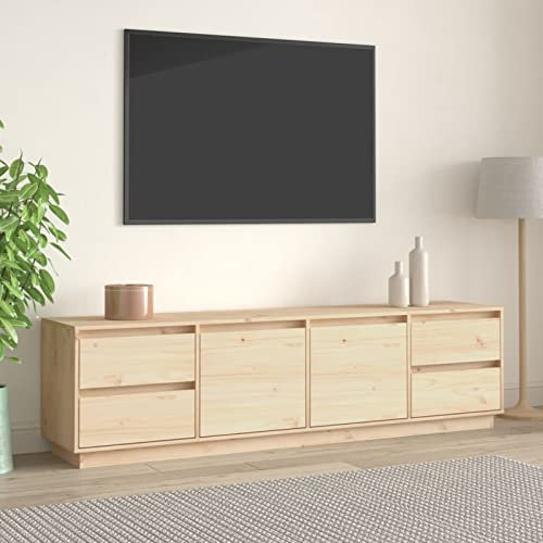 Iiaky TV-Schrank 176x37x47,5 cm Massivholz Kiefer Lowboard TV Schrank Fernsehschrank TV-Board TV-Bank