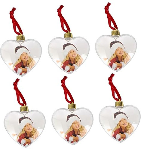 Yardenfun Elegante Fotorahmen-Ornamente Weihnachtsdekor Kugeln Hängende Foto- -Ornamente Für Zuhause Hängende