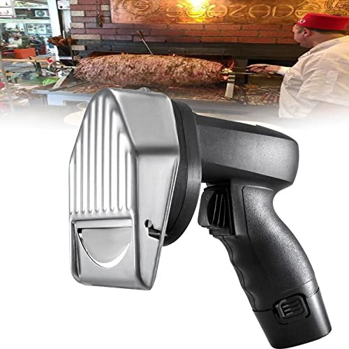 Coltello elettrico Shawarma Doner Kebab, Coltello Gyros per carne affettata, 80W 0,5 Affettatrice per kebab più sottile BBQ Macchina per tagliare la carne arrosto Coltello giroscopico,Wireless