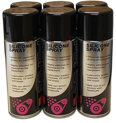 FORCE SILICONE SPRAY 6 x 400ml A UNIVERSAL SILICONE LUBRICANT SUITABLE FOR USE ON MANY MATERIALS INCLUDING METAL, PLASTIC, VINYL RUBEER AND WOOD
