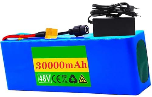 Batería Ebike 36V 48V 10Ah 15Ah 20Ah 25Ah 30Ah Bicicleta eléctrica Batería de Litio 48V 20Ah 25Ah 30Ah incorporada BMS para 1000W 750W 500W 200W Motor con Cargador 48V 10AH,XT60