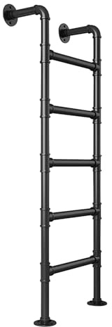 JXIPANUL Scala in Metallo per soppalco da 4 Piedi, 5 Piedi, 6 Piedi, 7 Piedi e 8 Piedi di Altezza per Letto a Castello, Scala Multiuso per soffitta, Scala di Uscita per Ingresso Esterno per