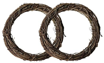 COLLBATH 2 Stück Naturmaterial DIY-kranzrahmen Kranzkreis Für Dekorative Kränze Handgewebte Rattanringe Für Party Und Weihnachten