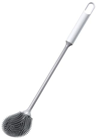 GRIRIW Toilet Brush Soft Bristle Cleaning Brush for Bathroom Only Ergonomic Handle Easy Storage