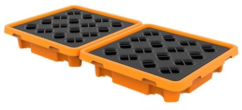 DONGGANSHI Öltank-Auffangwanne, Plattform zur Auffangwanne für Öltanks, stapelbare modulare Plattform mit Abflussöffnung, auslaufsichere Palette (1 Packung) (135 x 67,5 x 15 cm)