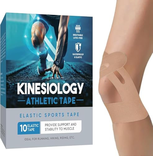 Tape Kinesiologico, Kinesio Tape Sportivo, Nastro Adesivo Impermeabile, Taping Kinesiologico Utilizzato per il Supporto Ginocchio e Articolare, Sport All'aperto
