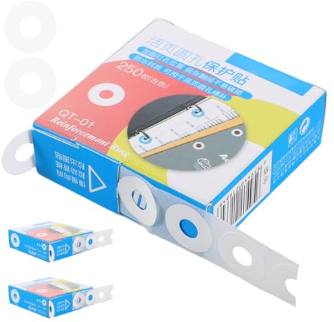 DIYEAH Etichette Adesive Rinforzo Buchi per Carta Forte Adesione 750 Pezzi Cerchi in Pvc per Ufficio e Scuola