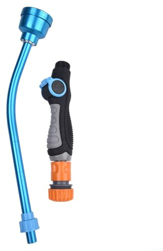 Spruzzatore per tubo da giardino con ugello a 1000 fori, corpo in alluminio e manico in gomma, controllo pulsante on/off, doppie guarnizioni resistenti alle perdite per piante, arbusti e vasi da fiori