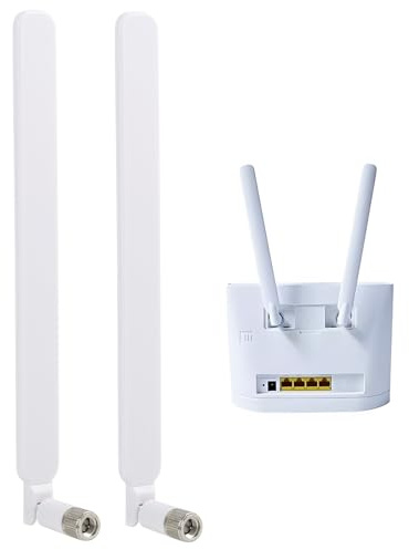 2 pcs Antenna Esterna 4G LTE SMA Maschio 10dBi, Antenna 4G LTE Esterna Omnidirezionale Compatta, Antenna LTE per Router，Modem, Gateway, Telecamera, Ripetitore, Connettore Maschio, Bianco