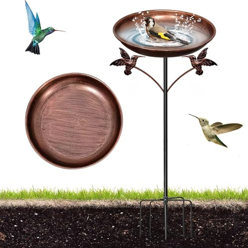 Bqkroa 81 cm abbeveratoio per uccelli in piedi: piccolo lavabo per uccelli, in metallo, struttura stabile, abbeveratoio per uccelli, da giardino, per esterni