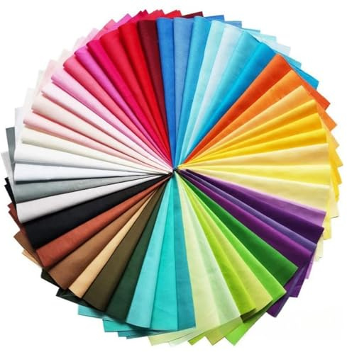 50 Pieces Cotton Fabric Squares, 10x10 cm Assorted Colored Cloth, Cotton Fabric,Patches for DIY Sewing,Cross Stitch,Quilting, Crafting and Textile Art Projects