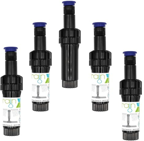 Terra Ricambi 5x Irrigatore statico pop-up Rain S020 PRO 1/2 - Regolabile 360° - Gittata 5,2m - Corpo 10cm - Alzata 5cm - Modello 15A (15A - 5,2 metri)