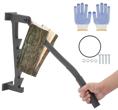 Träklyvning manuell med handskar tändved klyvning säkerhet 40 cm bladlängd Kindling Cracker Odlingsträ klyvning för inomhus och utomhus trädgård lägereld camping trä klyvning