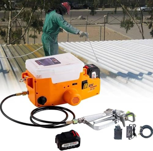 Pulverizador de pintura inalámbrico, máquina de pulverización sin aire recargable con potencia de 500 W, batería de 5000 mAh, 6 velocidades de engranajes para uso doméstico y comercial