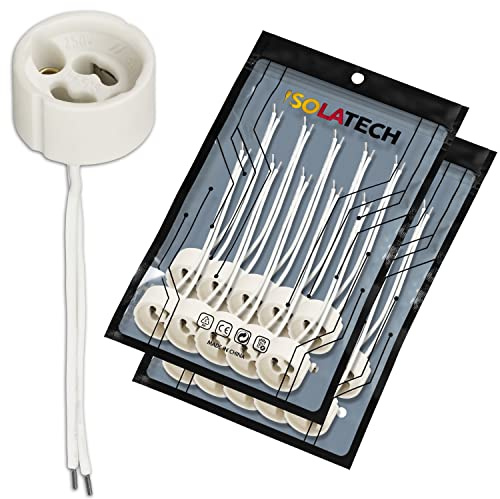 ISOLATECH 20pcs GU10 ceramica presa standard base LED lampadine a risparmio energetico (max.250V/2A) lampadine casa cucina bagno installazione incasso soffitto accessori resistente al calore