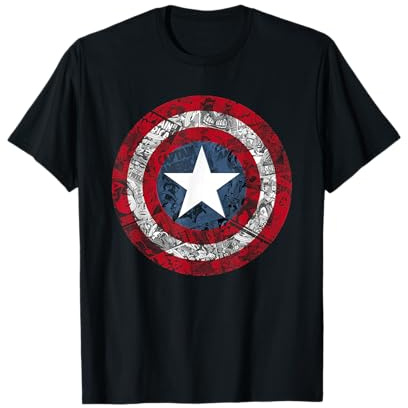 Marvel Captain America Avengers Schild Comic Grafik T-Shirt T-Shirt