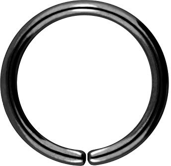 PIERCINGLINE Titan O-Ring biegbar offen Piercing Lippe Augenbraue Nase Ohr Schwarz 1 x 7 mm
