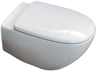 IDROTOP WC-Sitz für Flaminia Spin als Original Duroplast weiß | Urea-Formaldehyd, Scharniere aus Edelstahl, normaler Verschluss, hergestellt in Italien, 0,9 kg
