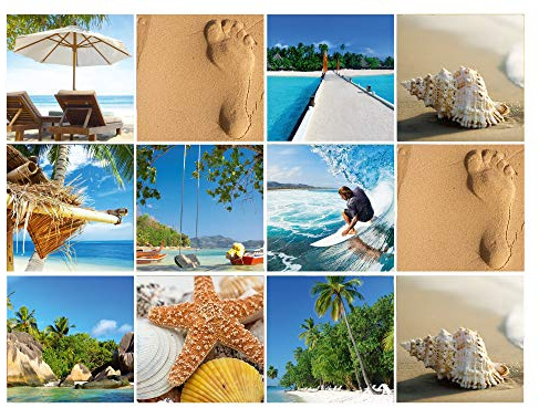 GRAZDesign Fliesenaufkleber Bad maritim wasserfest für Badezimmer und Küche, Klebefliesen Fliesenbilder selbstklebend & glänzend / 14,5x14,5cm / Set 12 Stück