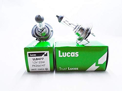 UKB4C 2 x Lucas H7 Headlight Headlamp Bulb 499 477 12V 55W 'E' Marked Dipped Beam (2 Pin)