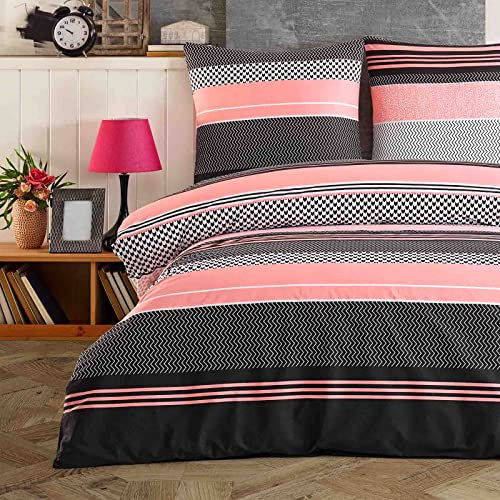 Buymax® Bettwäsche 135x200 100% Baumwolle 4-Teilig Bettbezug - Bettwäsche-Sets 135 x 200cm mit 2 mal Kissenbezüge 80x80cm, ÖKO-TEX Renforcé-Bettdeckenbezüge Set mit Reißverschluss