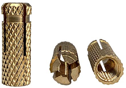 (150 Stück) Messing Einschlagdübel M6 x 22 mm, Spreizbolzenhülse, Beton Mauerwerk Ziegelanker, Spreizdübel (150, M6 x 22 mm)