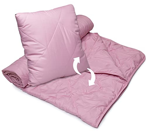 iBeani Quishion – A Clever, Quality Scatter Cushion that Unzips & Unfolds into a Full Size Quilt/Blanket/Throw - Blush Pink | A Clever, Quality Scatter Cushion that Unzips & Unfolds into a Full Size Quilt/Blanket/Throw - Blush Pink