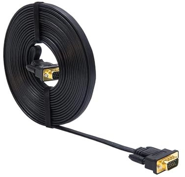 DTech Pin standard piatto ultra sottile 15 del cavo VGA del monitor del computer di 3M