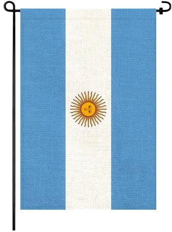 Pretty_jessie Bandiera dell'Argentina, bandiere da giardino argentine, 30,5 x 45,7 cm, su entrambi i lati, piccola iuta, decorazione per esterni (Argentina)