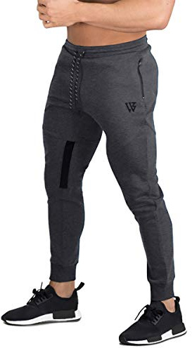 ZENWILL Cremallera Gym Jogger, Pantalon Deporte Malla Transpirable Fitness Hombre(Gris Oscuro,L)