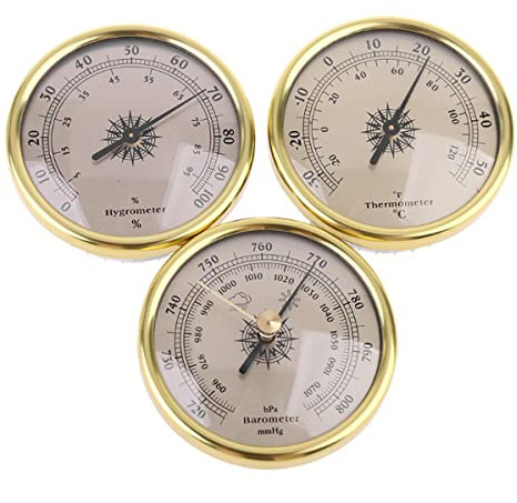 RUNLAIKEJI Barometer für Zuhause, Barometer Thermometer Hygrometer, Garten Barometer Outdoor, Analog Barometer Wetterstation Instrumente