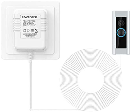 Türklingel Transformator, 24V 500mA Netzteil Adapter Transformatoren Kabel Smart Home Zubehör Kompatibel für Ring Türklingel Video Türklingel 2 Pro (8m weiß)