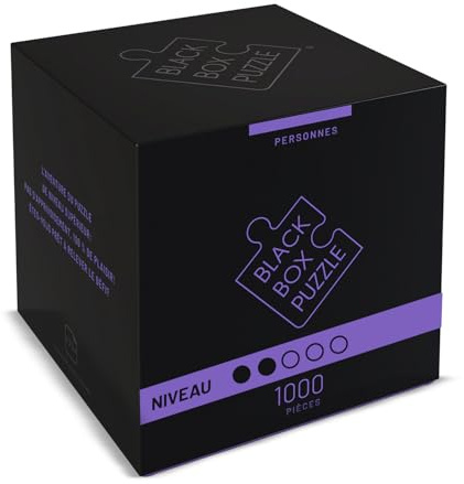 Black Box Puzzle 1000 Teile, Blackbox Puzzel mit Überraschungs-Motiv ohne Vorlage, Impossible Puzzle schwer für Erwachsene und Kinder ab 14 Jahren, Puzzle Box Menschen 2023 Edition
