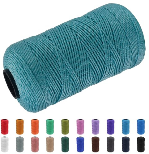 CAMAL Polypropylene Garn 1,5mm x 200m Häkelgarn für Taschen Makramee Garn für Handtasche Häkeln Polypropylene Yarn für Handwerk Wohndekorationen, Platzteller, Umhängetasche (Pfauenblau)