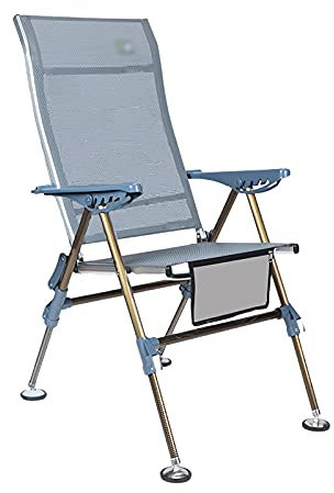 Angelstühle für Erwachsene Tragbarer Sport Chaisel-Lounge-Stuhl Faltfischen mit abnehmbarem Kissen Abstellbare Beine Tackle Taschen for Outdoor-Angelkampieren Campingstühle ( Color : Light grey )