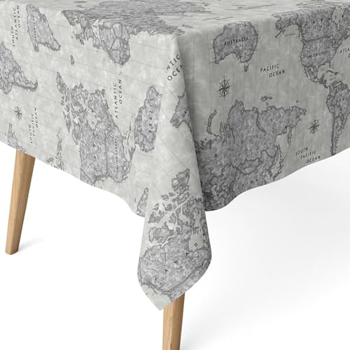 ECOMMERC3 | Mantel Antimanchas para Mesa Rectangular Tamaño 300x140 cm - Mantel Antimanchas Tacto Extrasuave e Impermeable Color Gris
