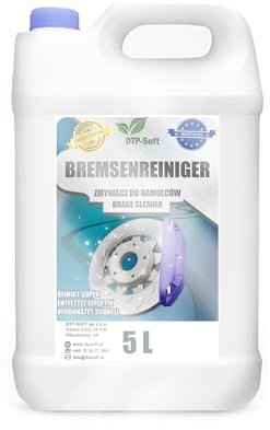 DTP-SOFT Detergente per freni, 5 litri, detergente per officina, privo di acetone, sgrassatore, detergente per il montaggio, privo di acetone, 5 l