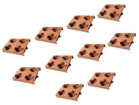 JECOMPRIS 10pièces Porte-gobelets Carton Kraft Pour Boissons à Emporter Pratique Pour Cafés Restaurants Et Services Alimentaires
