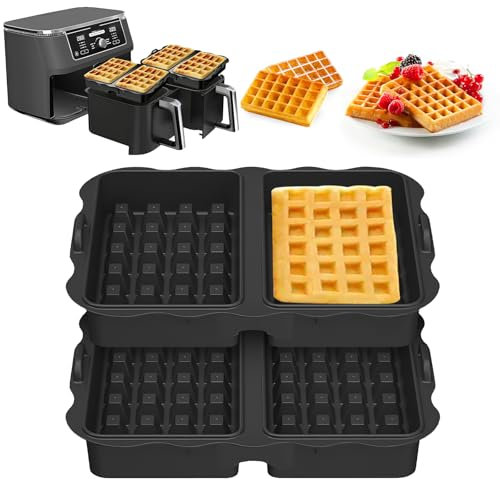 2 pezzi Stampi per waffle per ninja AF300EU, AF400EU, AF451EU, SL400EU e AF500DE, piastre da cucina antiaderenti, Ferro per waffles belga, Design Compatto (2)