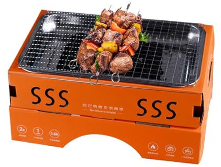 BBQ Grill Tragbarer Holzkohlegrill Tragbarer Holzkohlegrill Campinggrill Reisegrill für 1-3 Personen Holzkohlegrill Faltbarer Grill Küche