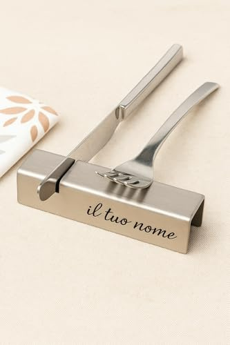 Portaposate da tavolo ristorante accio inossidabile, Appoggio Posate da Tavola inox, Design Elegante, Idea Regalo Elegante per Mise En Place