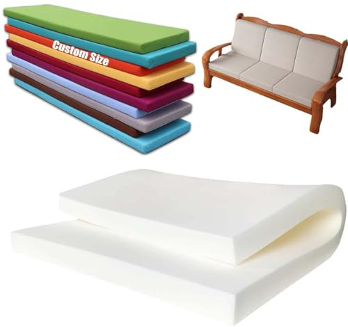 TALCON Custom Size High Density Foam for Cushions, Sofas, Bench, Beds, Seats, Campervans, Indoor/Outdoor Padding Upholstery Foam Chair Pad Replacement (2cm Thick)