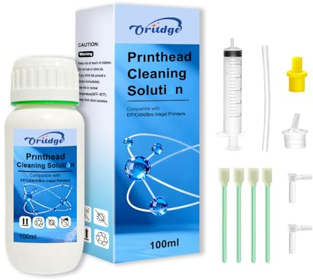 Oritdge Kit de Nettoyage DTF Têtes d'impression 100ml pour DTF Solution Liquide de Nettoyant Têtes d'impression Compatible pour Epson L1800 XP15000 R1390 XP600 4720 i3200 i1600 Imprimante